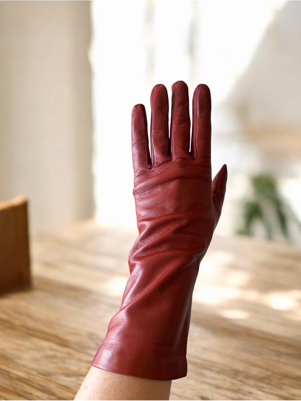 NWT Portolano Red Long Napa Leather Gloves 7.5